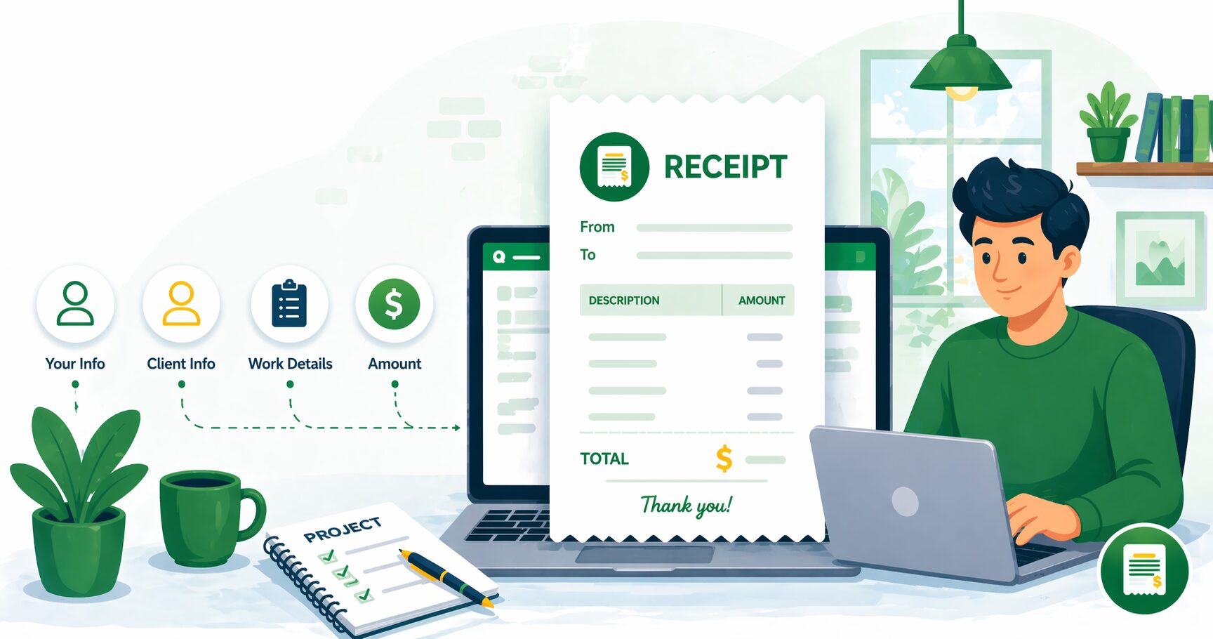 How to create receipt for freelancer work